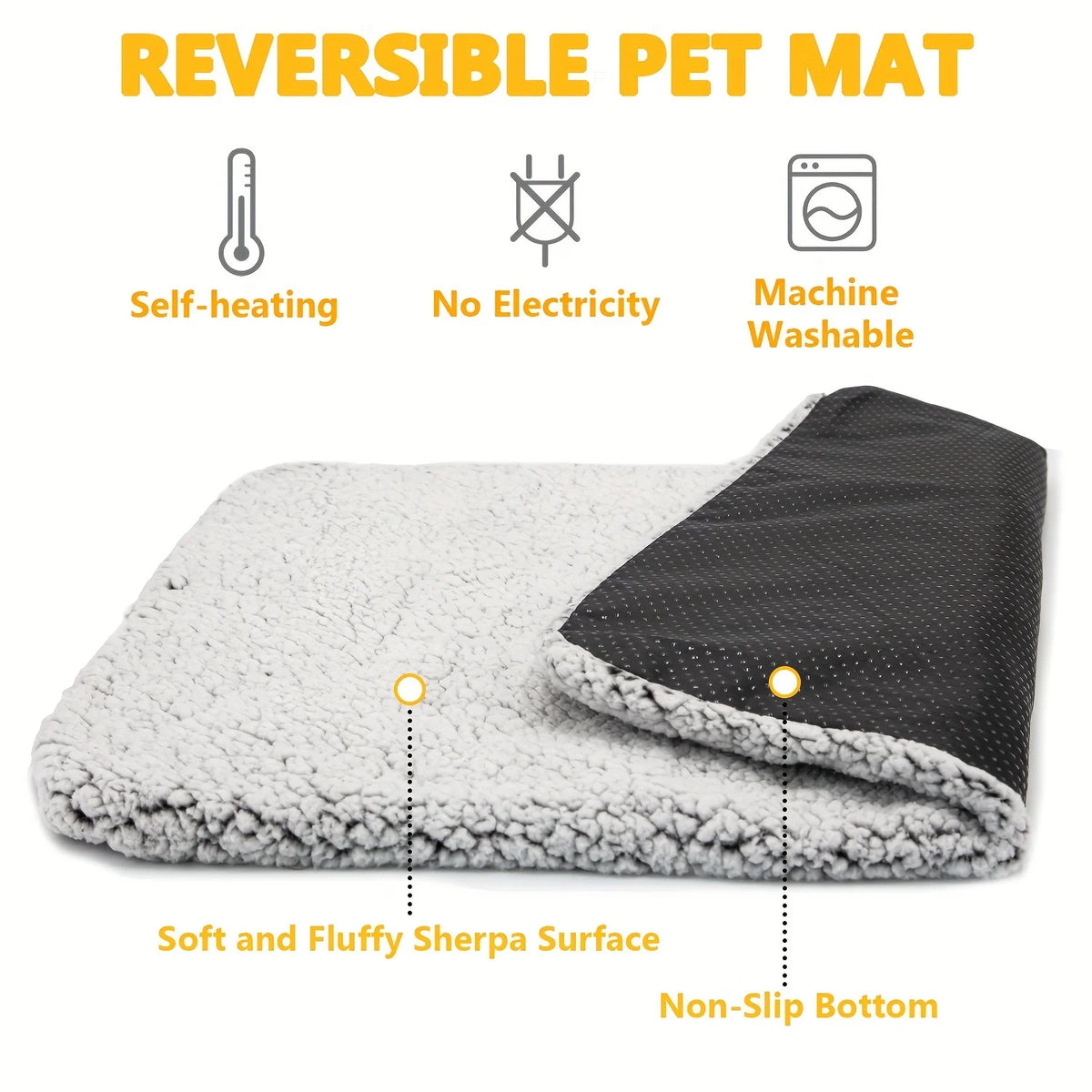 Both sides of the self-warming pet mat